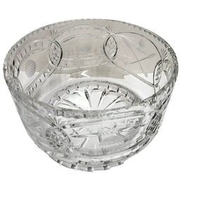 Golf Themed Bowl Par Excellence Hand Cut Glass 24% Lead Crystal 9”